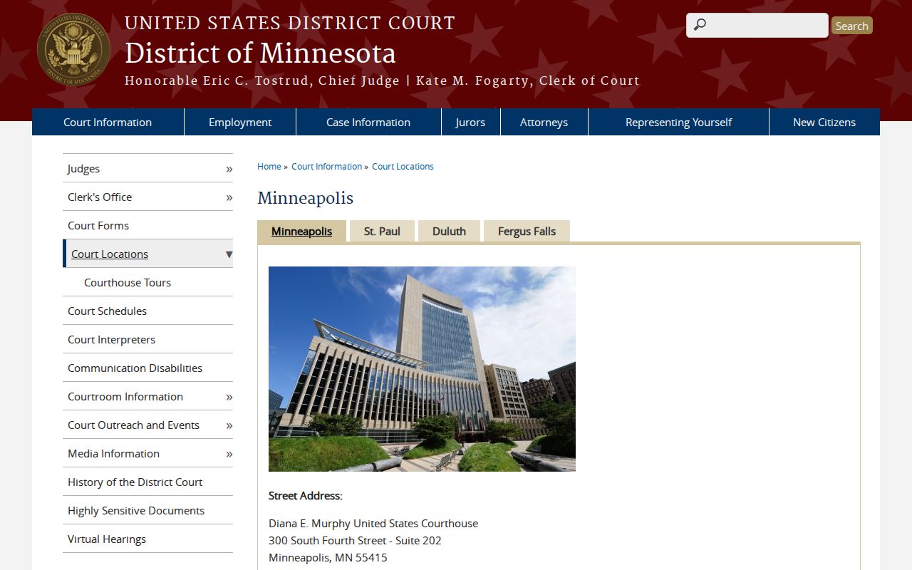 Minneapolis federal courthouse used for Renville County federal arrest warrant questions